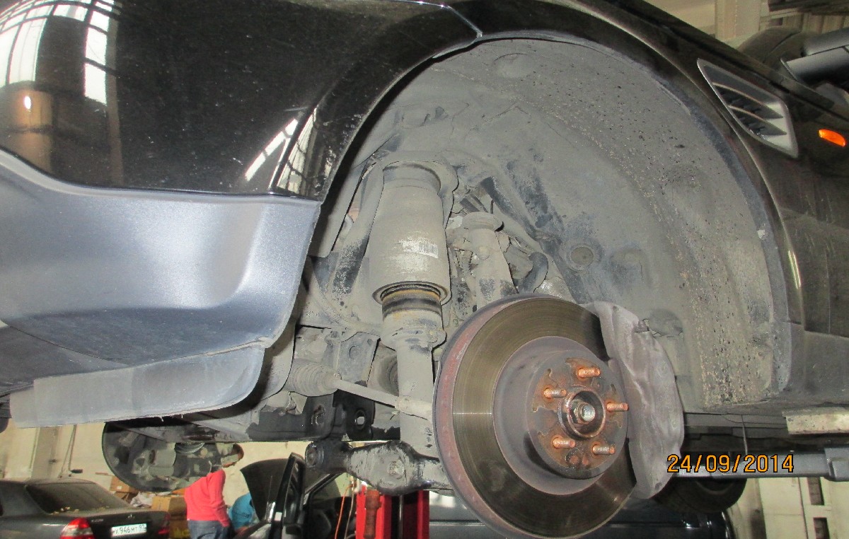 замена передних тормозных колодок на Рендж Ровере